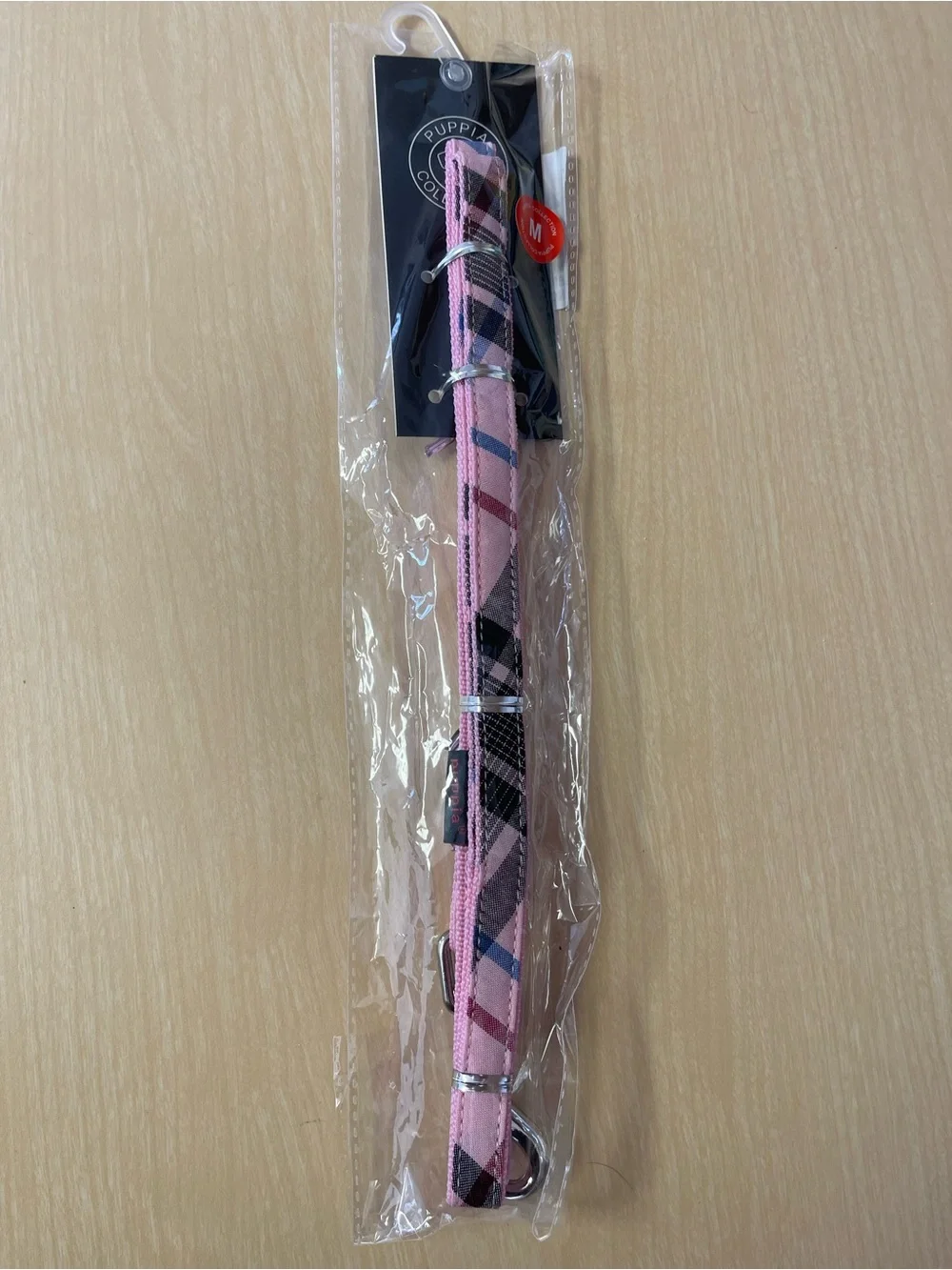 Puppia Pink Plaid Dog Leash Style Accessory Medium